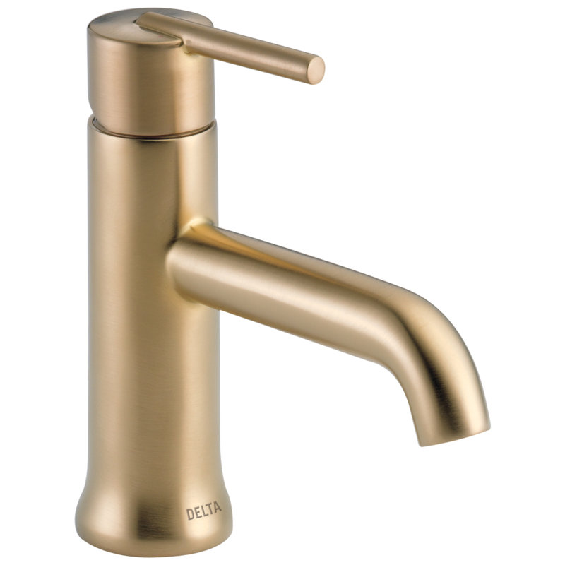 Trinsic Single Hole Bathroom Faucet with Drain Assembly, Single Handle Bathroom Sink Faucet, Brilliance Champagne Bronze