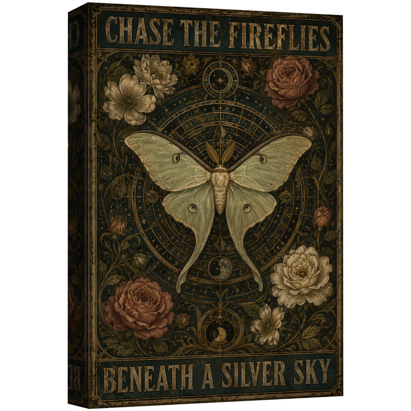«Chase the Fireflies Celestial Moth», reproduction d'art sur toile encadrée, H 36 po x l 24 po x P 1,5 po, Wrapped Canvas