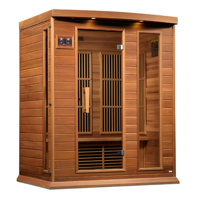 Dynamic Infrared 3 - Person Indoor Bluetooth Compatible FAR Infrared Sauna in Cedar
