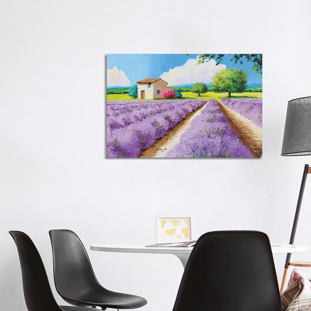 Haus mit blauen Fensterläden in der Provence von Jean-Marc Janiaczyk - Leinwand ohne Rahmen Giclée auf Leinwand