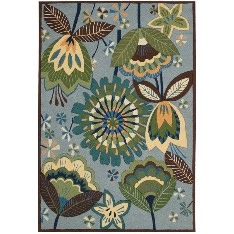 Tapis bleu clair Karyn, Tapis de couloir 2 pi 3 po x 8 pi