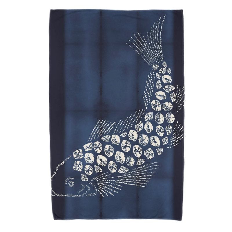 Serviette de plage fish pool Verrett, Bleu sarcelle