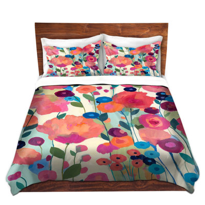Ensembles de housses de couette DiaNoche en microfibre par Carrie Schmitt - Howd You Get So Pretty Flowers