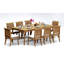 7 Pcs Grade-A Teak Wood Dining Set: 86" Canberra Rectangle Table And 6 Giva Armless Chairs #11GV1900-552697455