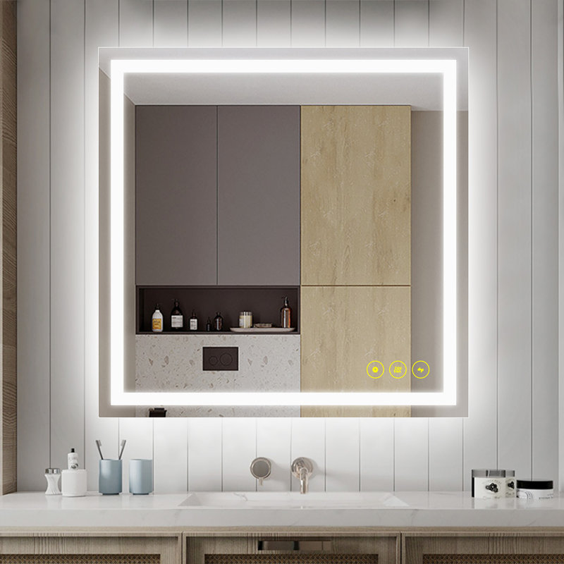 Miroir de salle de bain Carlecia, 36 po x 36 po