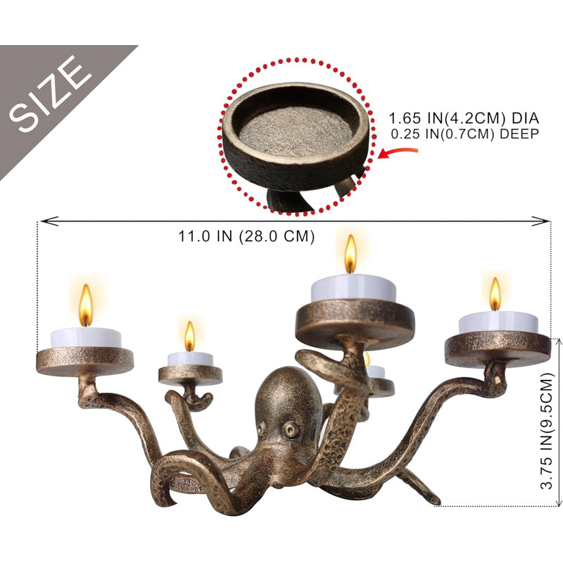 Iron Octopus Tealight Holder 