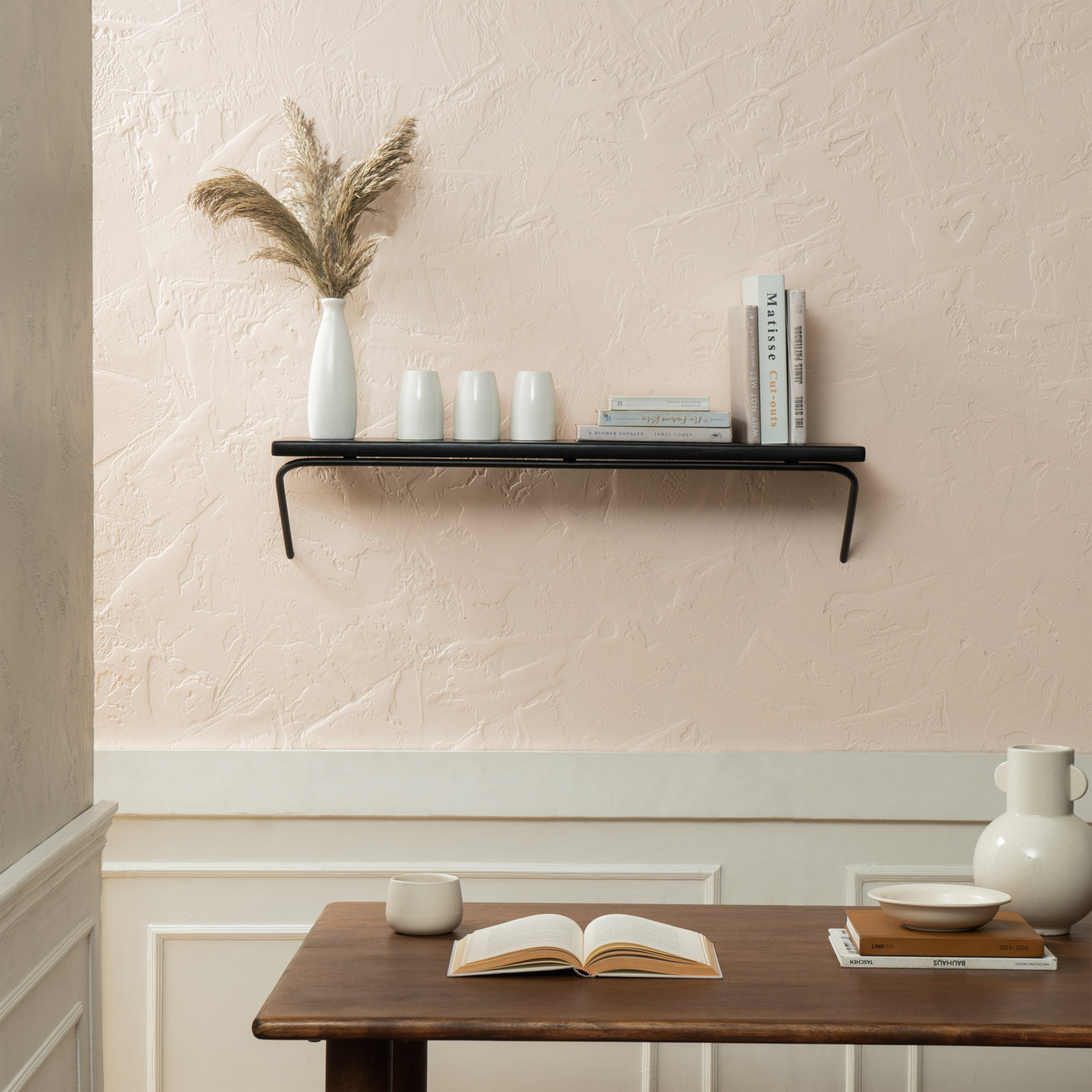 Dryden Wall Mounted Shelves, Black, 7.5'' H X 36'' W X 8'' D