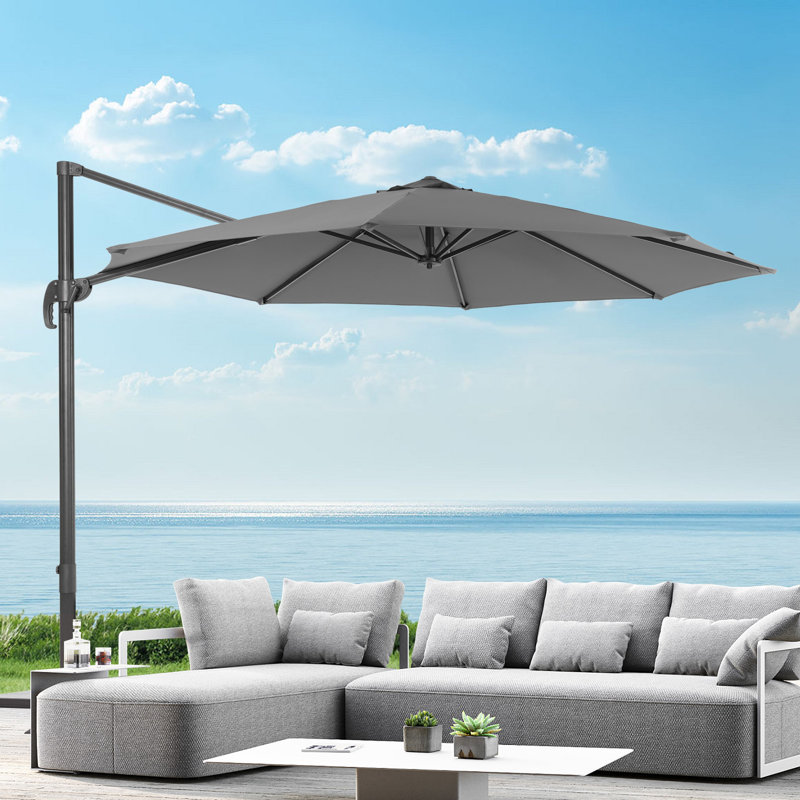 Parasol en porte-à-faux 10 pi Dobrosav, Gris foncé