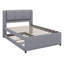 Lit plateforme tapissier avec lit gigogne-413692911
