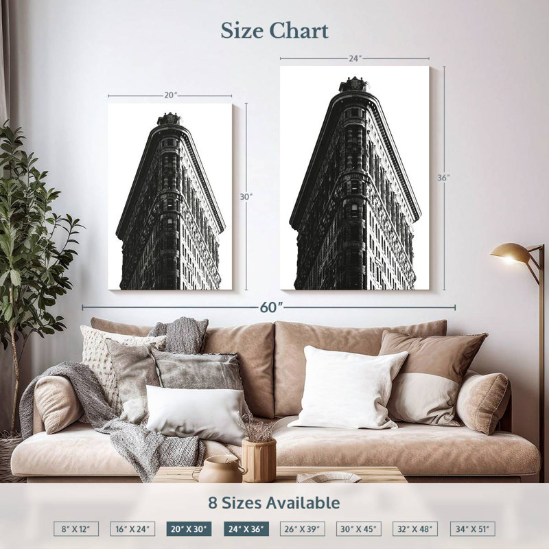 Lilie Flatiron Building Edges, 36" H x 24" W