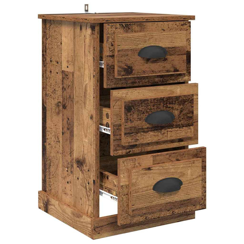 39cm W Manufactured Wood Bedside Table, Old Wood