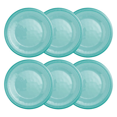 6-Piece Beaded 8 1/2" Melamine Plate