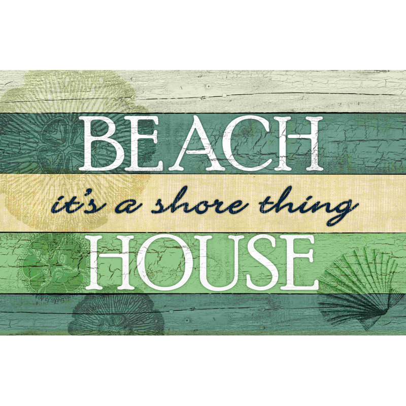 «Beach House», art textuel sur toile tendue, H 8 po x l 12 po