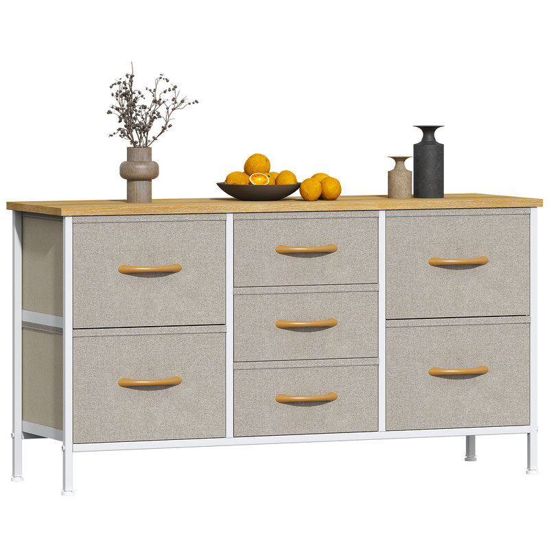 100cm W 7 - Drawer Chest of Drawers, Khaki