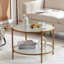 Petite table basse ronde dorée mat