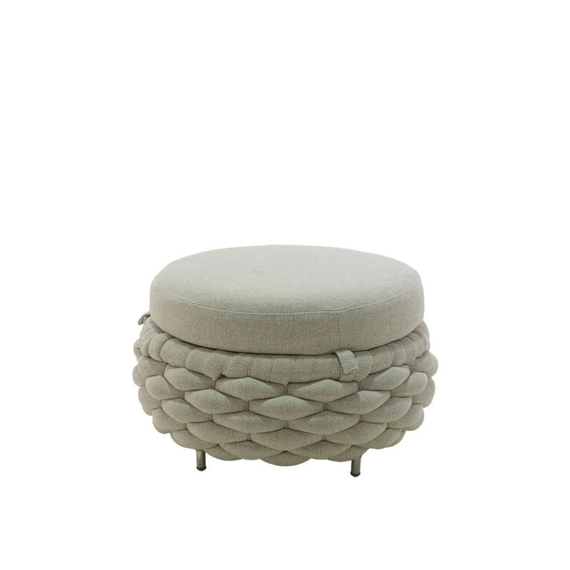 Rapunzel Round Ottoman, Twin Pearl