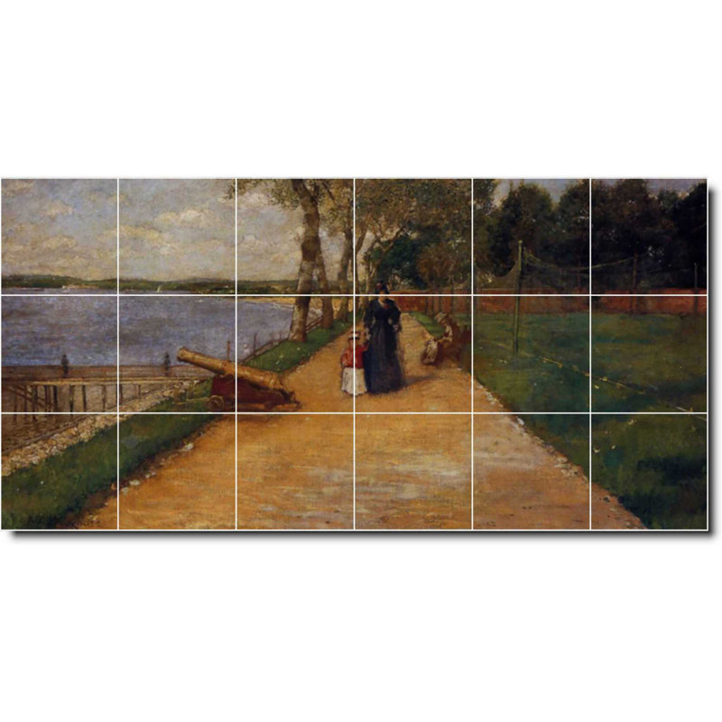 Carreau de céramique décorative 25,5 po x 12,75 po 4,25 po x 4,25 po, Bord de l'eau 01494