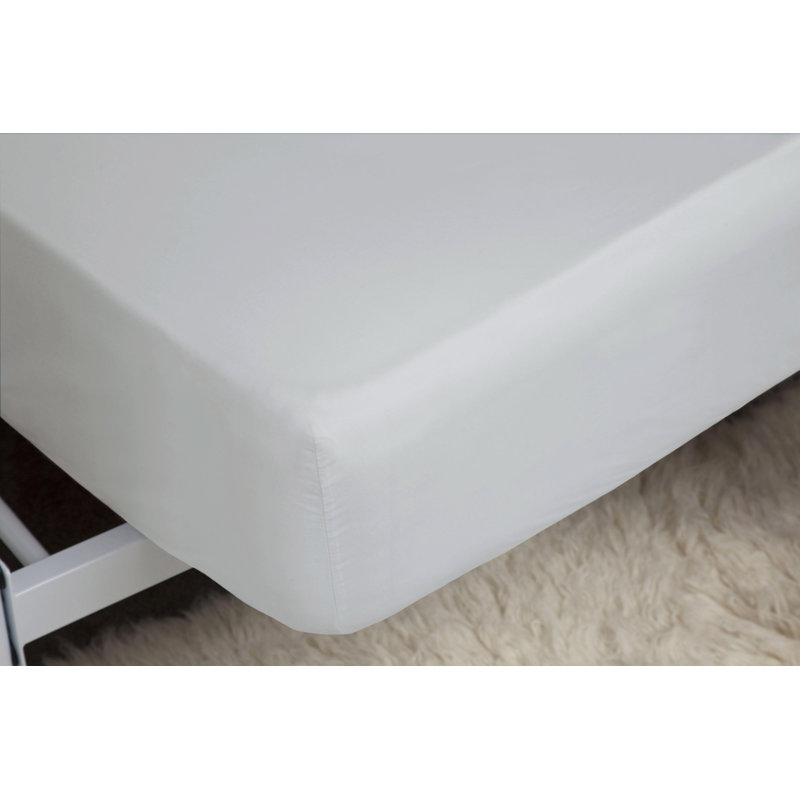 200 TC 50/50 Percale Polycotton Percale Fitted Sheet, Single (3'), Cloud