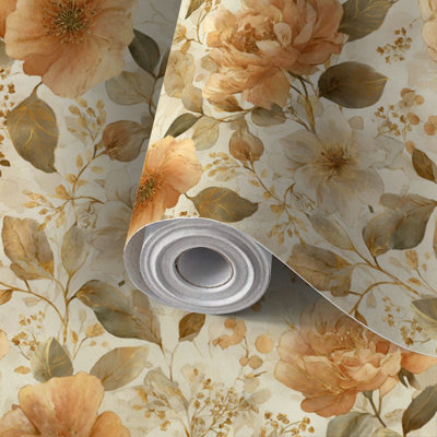 Papier peint auto-adhésif de luxe à motif floral de roses autocollantes et amovibles de 17,7 po x 118 po (45 x 300 cm)