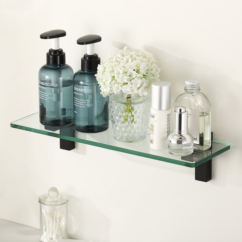 Eunson Floating Shelf, Black, 3.5" H x 15.8" W x 4.7" D