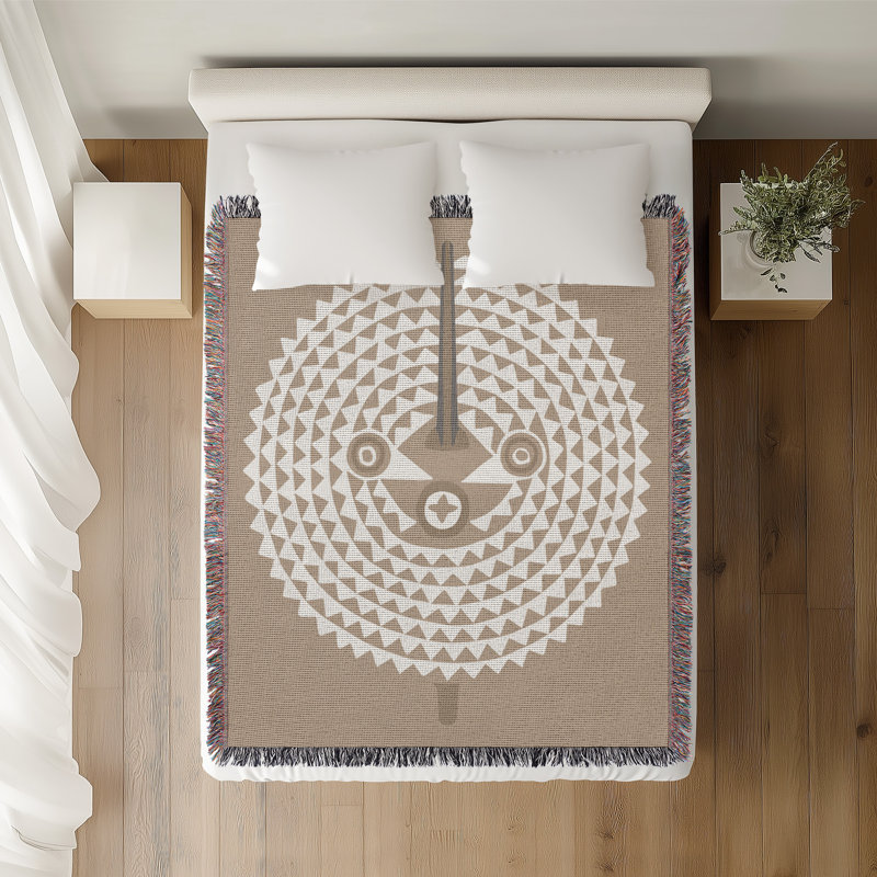 Couverture 100% coton Mossi, Beige, L 70 po x l 50 po