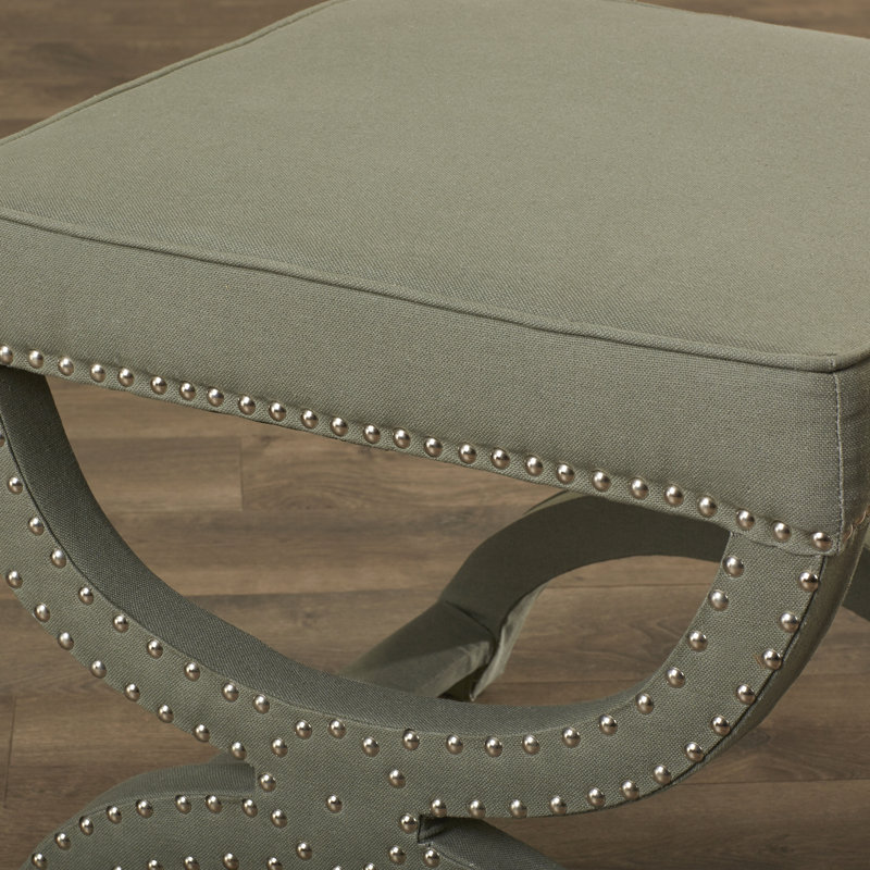 Miamisburg Upholstered Ottoman, Taupe Velvet
