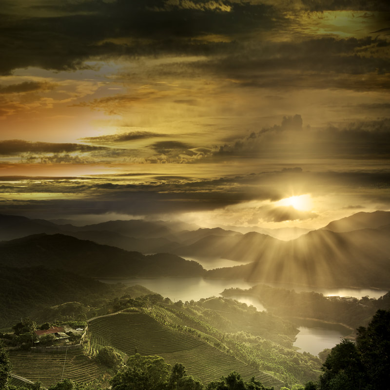 Boling Beautiful Mountain Sunset Scenery by Nicholashan - Wrapped Canvas Print, 51cm H x 51cm W x 3.8cm D