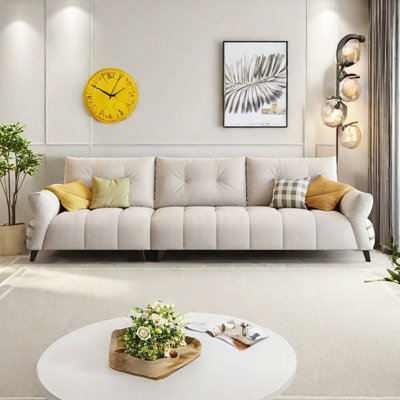 Cream style modern simple French fabric sofa