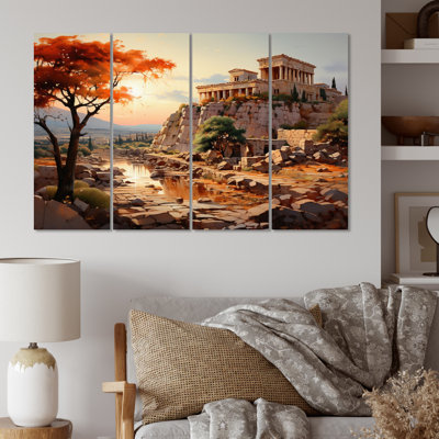 «Grèce Emperor Dreams I», reproduction sur toile - 4 panneaux