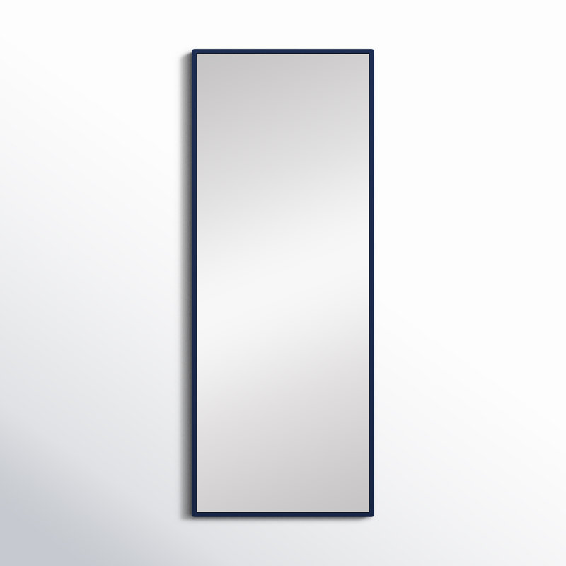 Sabine Metal Rectangle Wall Mirror, 36" x 14", Blue