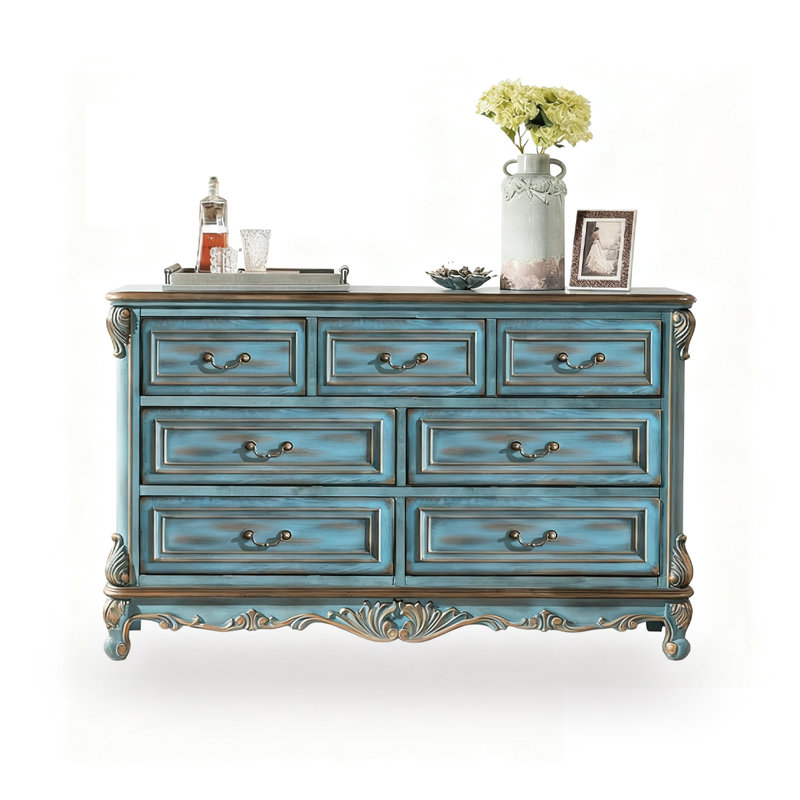 Blue Solid Wood Rectangular Dressers & Chests