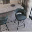Ensemble de 4 tabourets de bar, chaise d'îlot de cuisine non réglable, tabouret de bar rotatif à 360 degrés, tabouret de bar couvert avec dossier et repose-pieds