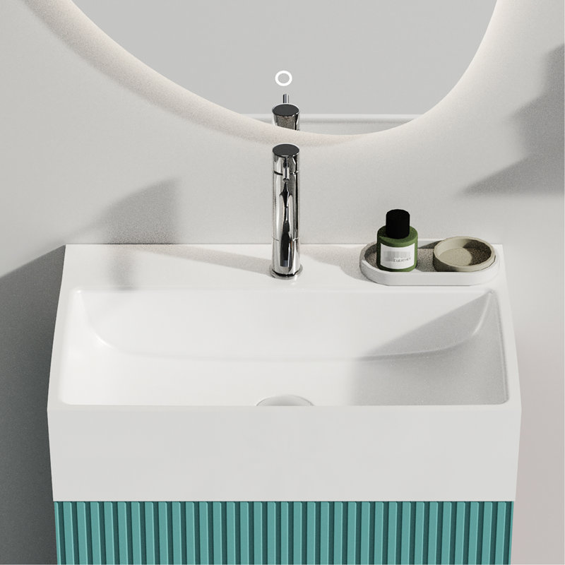 Évier de cuisine intégré en céramique blanche lustrée 20 po x 14 po - 1 trou de robinet, teinture, facile à entretenir, matériau des bords de la salle de bain sécuritaire, nettoyage sans effort, décor contemporain, esthétique moderne, surface lisse