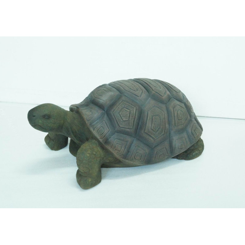 Life-like Brown Resin Turtle Garden Statue, 21 Inches
