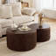 Table basse ronde avec rangement en rotin tissé à la main Boho