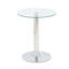 Table de bout en verre moderne avec base en métal noir mat, table d'appoint compacte pour petits espaces domestiques, noir-120980303-120980301