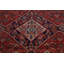 Tapis rouge en laine noué à la main de conception unique 8 pi 11 po x 12 pi 4 po années 1920