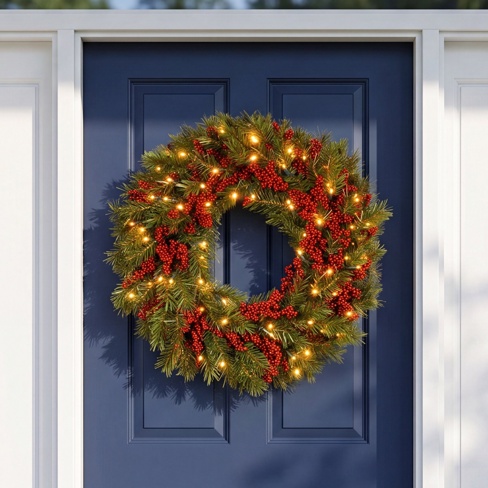24" Pre-Lit Pine Wreath