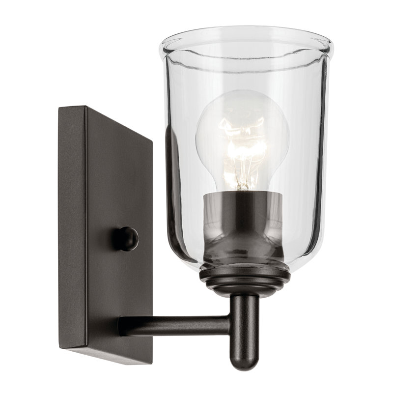 5" 1-Light Wall Sconce with Clear Glass, Bronze