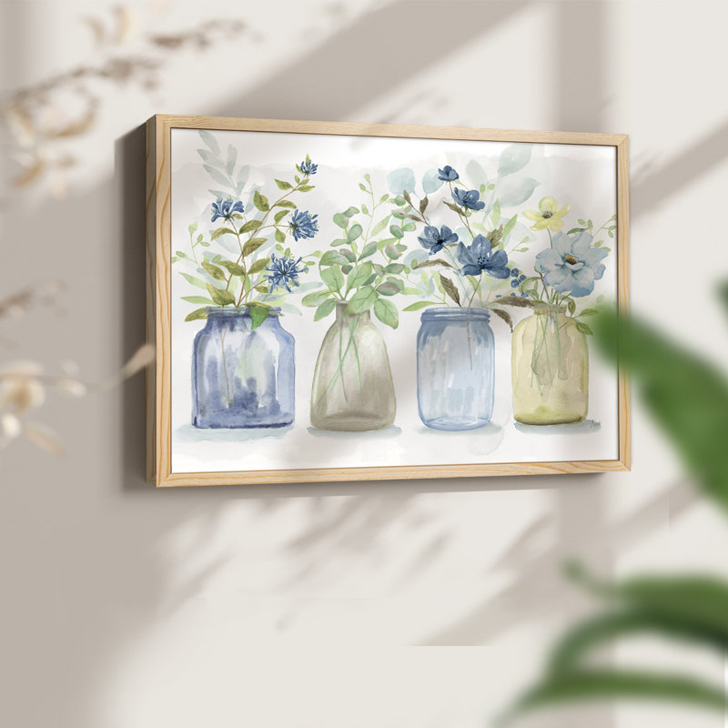 Blue Pickings - Reproduction encadrée - Restickable, H 8 po x l 10 po, Naturel
