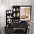 Modern Vanity Desk with LED Lighting, Power Outlet, and Storage