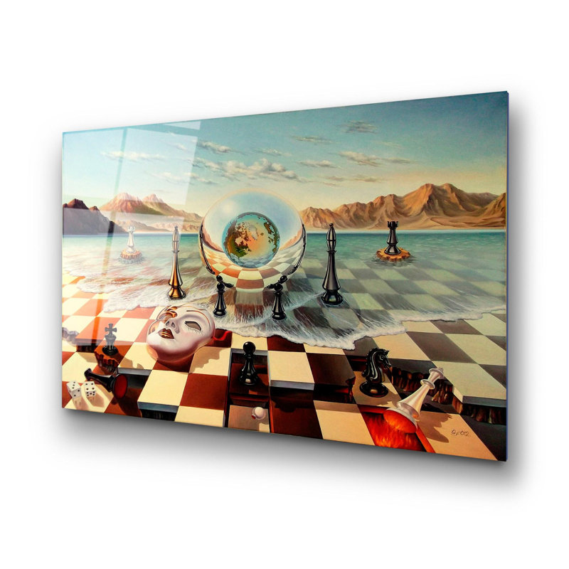 Superbe peinture murale en verre trempé 27,6 po x 39,4 po | 100% verre trempé, épaisseur: 0,16 pouce | Décoration élégante pour le salon ou le bureau, durable et facile à nettoyer, idée de cadeau parfaite