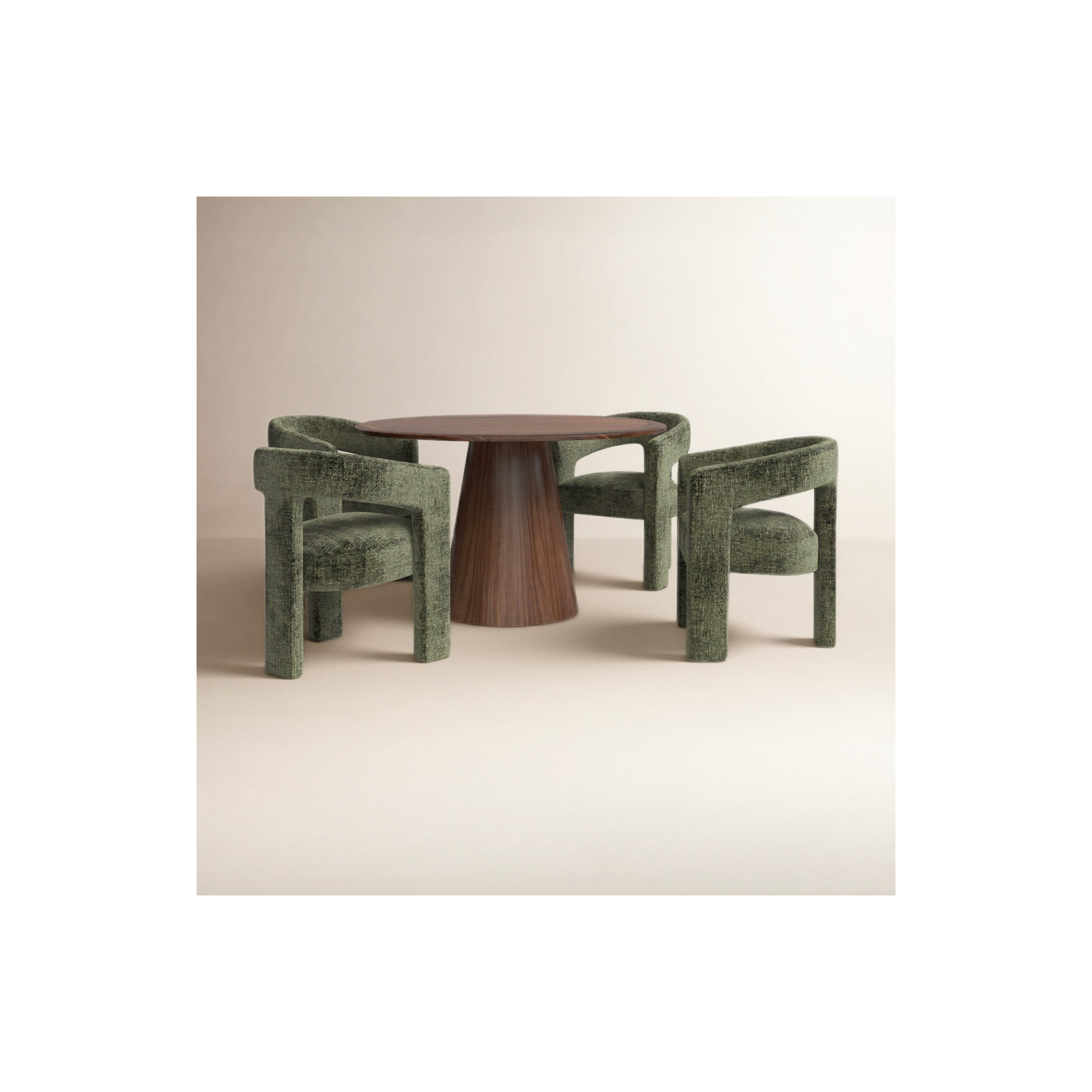 Darlington 5-Piece Dining Set, Gwen Forest Microsuede, Walnut