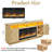 70" Fluted TV Stand For Tvs Up To 80" With Electric Fireplace, Entertainment Center with LED Light & Power Outlet, Vintage Double Door Fireplace Cabinet For Living Room, Bedroom-853266489-853266493