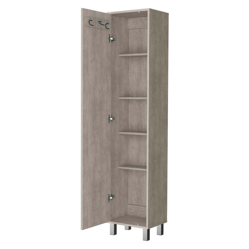 Grande armoire de rangement 3 balais, Gris