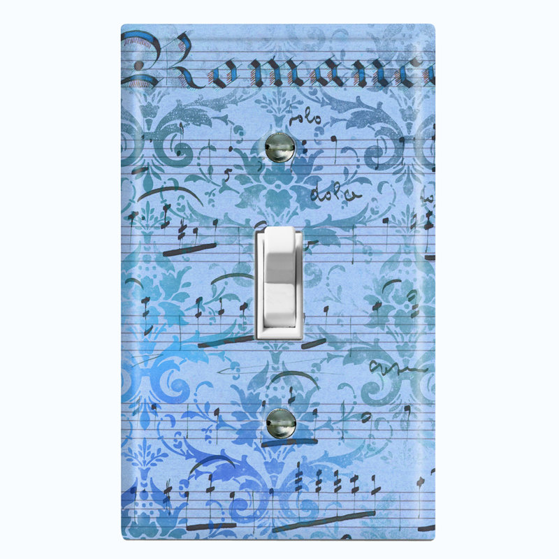 Plaque murale interrupteur à bascule Music Note, Bleu