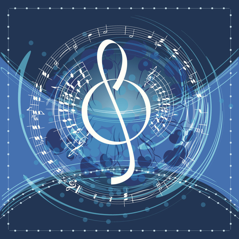 Fond musical - impression sur toile, H 12 po x l 12 po