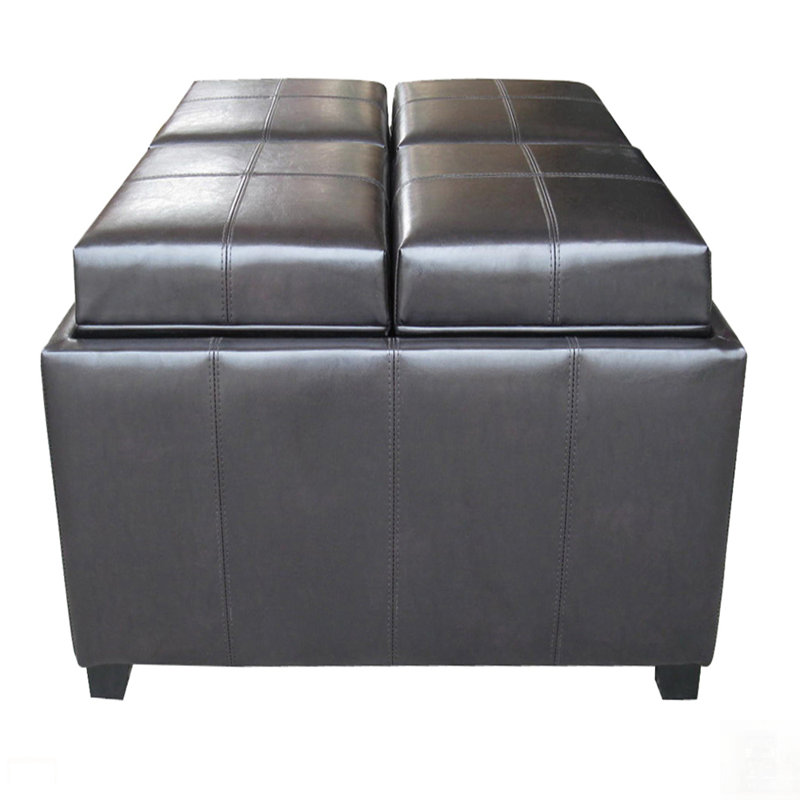 Repose-pieds de rangement polyvalent avec sièges confortables et compartiment caché pour les espaces de vie organisés