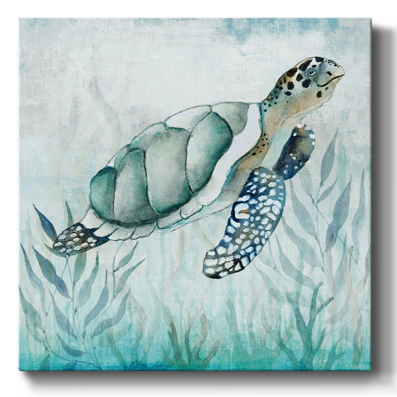 " Coastal Turtle I ", 8" H x 8" W x 1.5" D