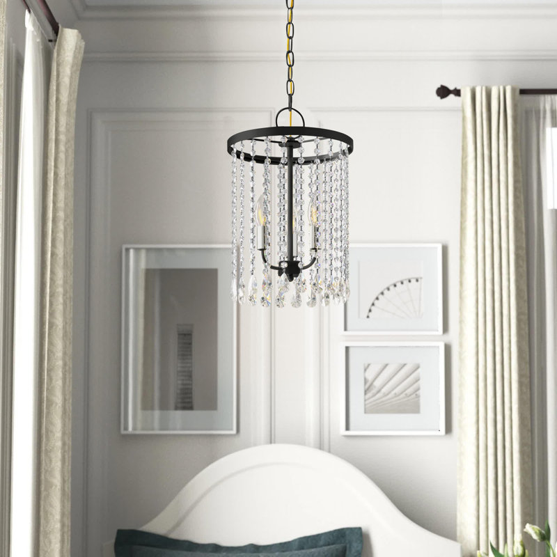 Lustre tambour 3 lumières classique, Noir